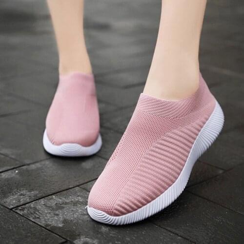 Sneakers Women Non-slip Summer Lady Walking Shoes Elastic Bottom Platform Mesh Breathable Womens Sneakers Comfy Tenis Feminino