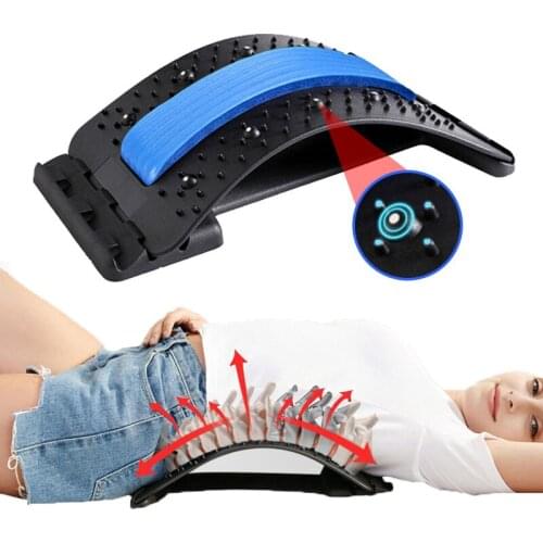 Back Massager Stretcher Lumbar Magnetic Therapy Fitness Relaxation Back Pain Relief Massager Adjustable Support Equipment