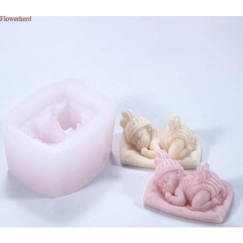 Cute Sleeping Baby Handmade Soap Silicone Mold Birthday Cake Decors Fondant Cake Mold Soap Making Supplies Baby Soap Mold