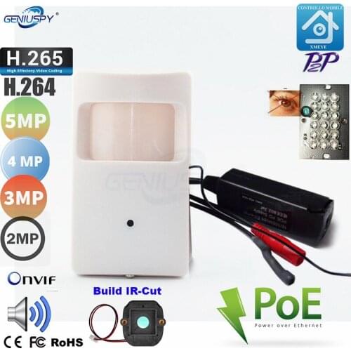 1080P 3MP 4MP 5MP Mini IP Camera Motion Detector Pir Camera IP ONVIF P2P Plug And Play 940nm Mini IR POE IP Camera Audio