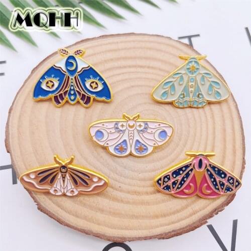 Cartoon Creative Butterfly Enamel Pins Bright Color Cute Flying Animal Alloy Brooch Customized Badge Clothes Accessories Jewelry