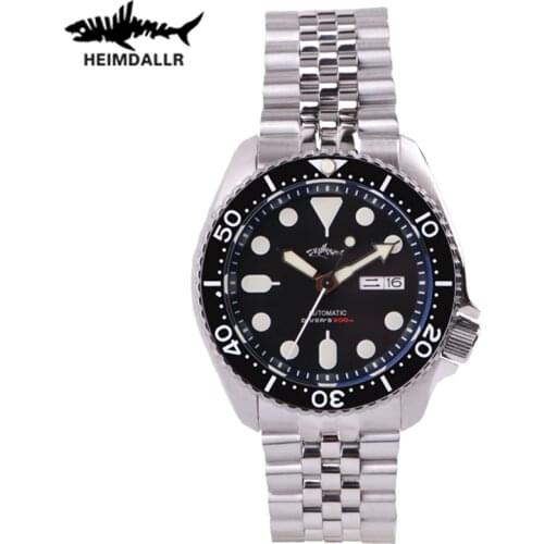 Heimdallr Mens Dive Watch black Dial Sapphire Luminous 200M Water Resistance Japan NH36A Automatic Movement Mechanical Watches