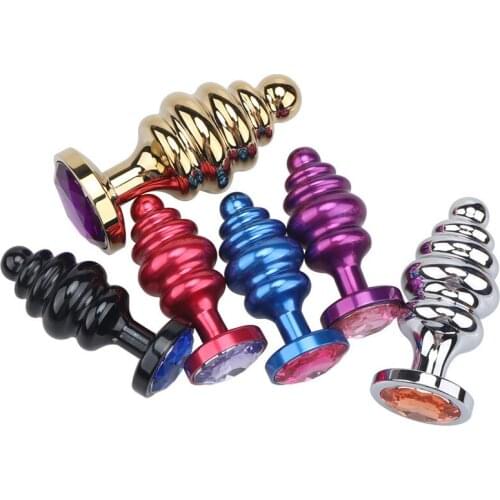Multicolor Thread Small Size Set Durable Heart Shape Crystal Metal Anal Beads Butt Plug Jewelry Ass Sex Toys for Female Male
