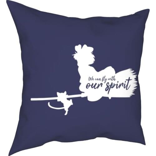 We Can Fly With Our Spirit Pillow Case Anime Ghibli Kikis Delivery Service Cushion Covers Decorative Pillowcase for Home 18
