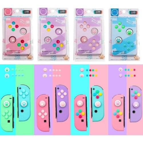Nintend Joystick Button Thumb Stick Grip Cap Protective Cover For Nintendo Switch Joy-con Controller ABXY Key Sticker Skin Case