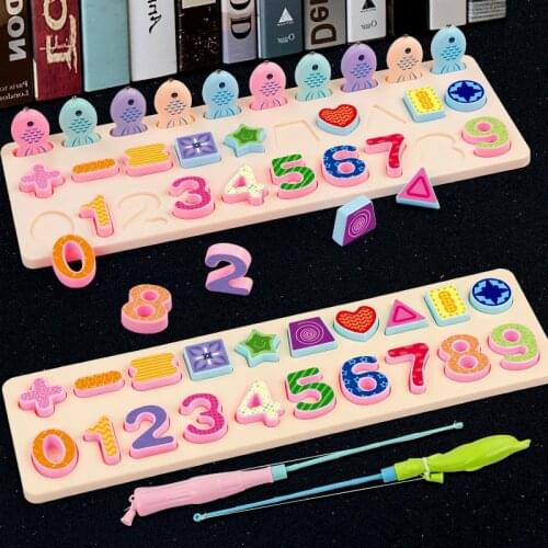 Women Montessori Educational Fishing Toys Preschool Early Childhood Childrens Arithmetic Coordinate Training Busy Board Toys