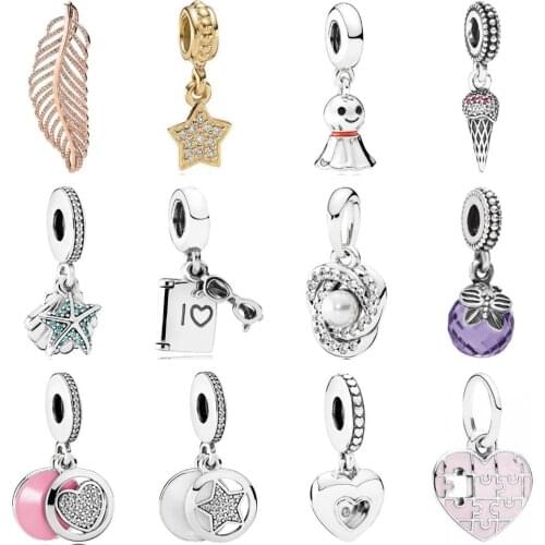 PDD DZ 10 925 Sterling Silver Spring New Charm Pendant with DIY Bracelet Necklace Jewelry Gift Carving Suitable for Women