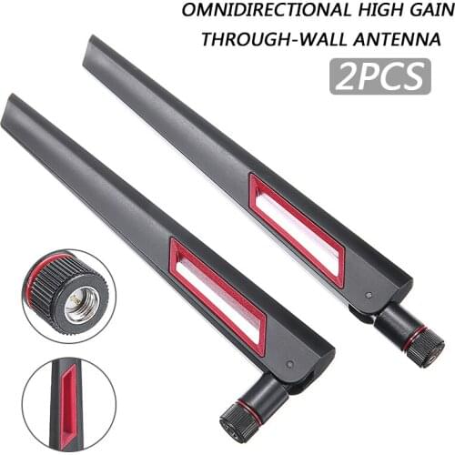 Pohiks 2pcs Durable 2.4/5GHz Dual Band 12dBi Signal Booster Universal Antenna Amplifier High Gain WiFi Router Antennas