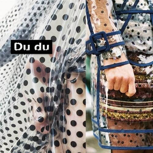 50x135CM Transparent TPU Reflective wave point Fabric waterproof Raincoat cloth dress Dust coat Stage design Fabric DYI