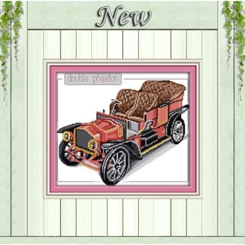 Bubble car old style Classic,counted printed on the fabric DMC 14CT 11CT Cross Stitch kit,embroidery needlework Sets,Home Decor