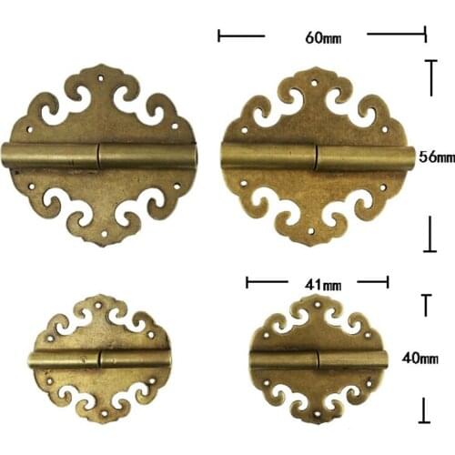 ReBrass Flower Hinge Decor Cloud Hinges Wooden Gift Jewelry Box Hinge Fittings for Furniture Hardware+Srew 41*40mm;60*56mm