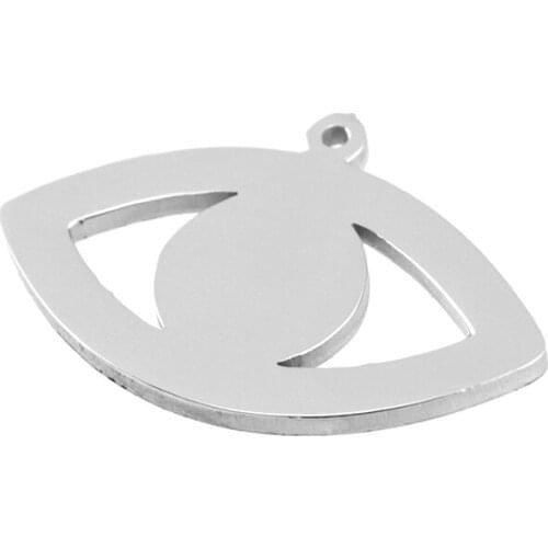 Steel/gold color eye tag blank charm pendant both sides mirror polished stainless steel high quality wholesale 50pcs