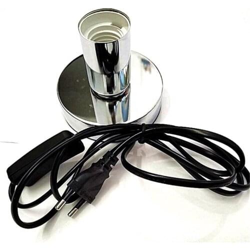 EU PLUG switch power cord E27 bulbs base socket Simple table screw lamp holder