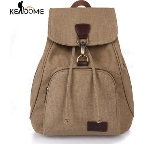 New Retro Large Capacity School Students Bag Outdoor Leisure Travel Backpack Simple Canvas Waterproof Backpack X700D