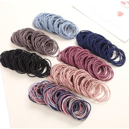 50Pcs/Bag Girls Elastic Hair Band Hair Rope Small Rubber Bands Ponytail Holder Women Girls Scrunchie Hair Tie Hair Accessories