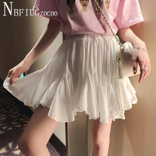 2020 Pleated Ruffles Women Skirt Summer High Waist French Female Skirts