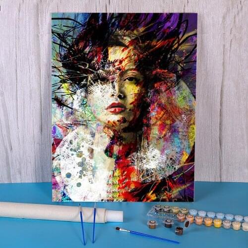 Woman Portrait DIY Painting By Numbers Complete Kit Acrylic Paints 50*70 Paiting By Numbers Home Decoration Wholesale