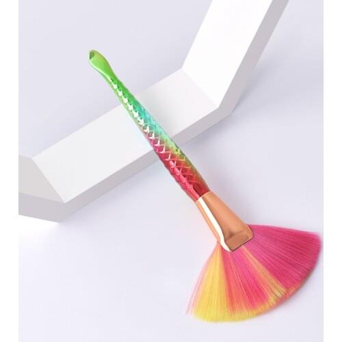 1pcs Blush Brush Fixed Cosmetics Powder Brush Strong Grip Easy To Pinch Fiber Plastic Handle Makeup Brush Beginner Make-up Tools