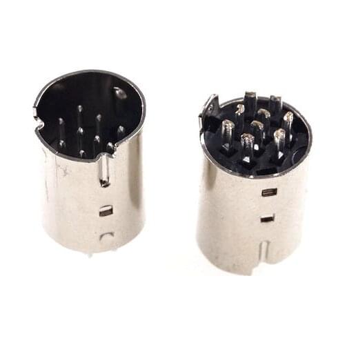 1000pcs Din Plug Male Din Connector 9 Pin Wire Solder Injection Rating 1A 110V 2A 12V Mini Circular DIN Stamped Pin Cable Mount