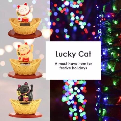 3 Styles Wealth Shaking Hands Lucky Cat Creative Cute Fortune Crafts Figurines Miniatures Wealth Waving Cat Ornament Gift
