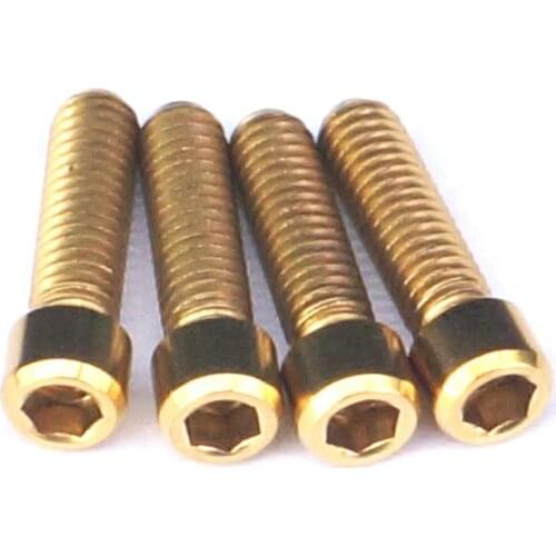 4 PCS M4x13.5mm Golden GR5 Titanium Bolts Screws For Bike Derailleur