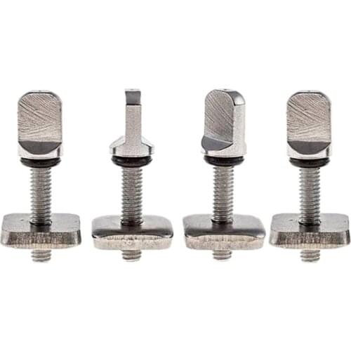 4Pcs Fin Screws for Surfboard No Tool Stainless Steel Thumb Fin Screw and Plate for Surf Longboard