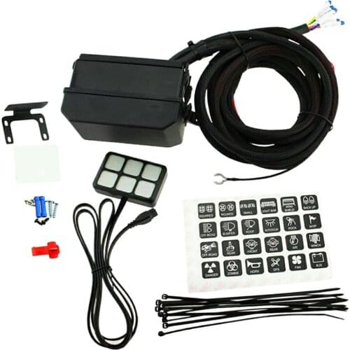 6 Gang Car Electronic Relay System Circuit Control Box 12V LED Rocker Switch Panel Waterproof For Truck RV Boat Yachat Trailer