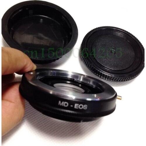 Lens Adapter for Minolta MD MC Lens to For Canon 60D 600D Rebel T3i Infinity Focus w/ Glass with MD body cap For canon rear cap