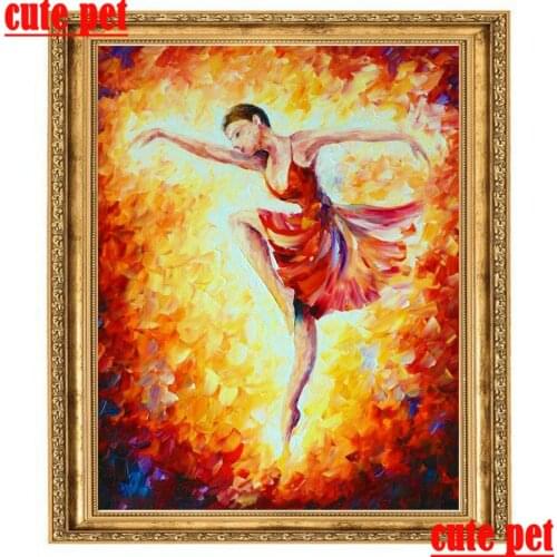 Cute pet diamond Painting Dancer oil painting square round diamond embroidery living room decoration art diy diamond Mosaic gift