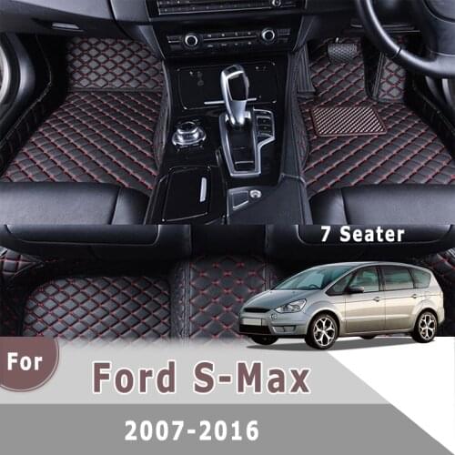 RHD Custom Car Floor Mats For Ford S-Max 2016 2015 2014 2013 2012 2011 2010 2009 2008 2007 7 Seats Car Accessories Interior Rug