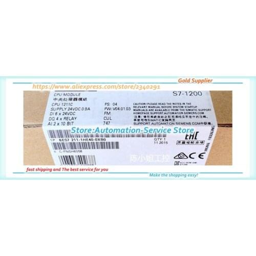 CPU 1211C 6ES7211-1HE40-0XB0 Boxed New Original PLC S7-1200 CPU Module In Stock