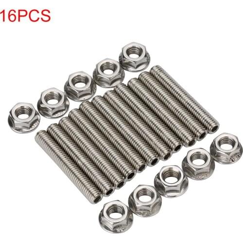For Ford 4.6 and 5.4 Liter V8 stainless exhaust manifold stud kit for 2 manifolds 16pcs