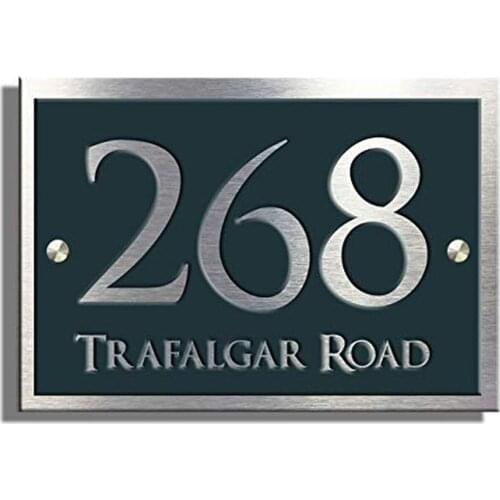 House number 200x140mm Trafalgar Anthracite Grey Designer House Number Plaque Door sign