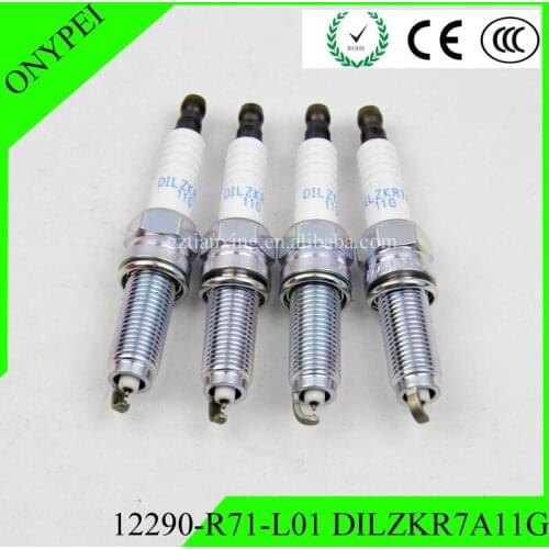 4 pcs Dual Iridium Spark Plug 12290-R71-L01 DILZKR7A11G For Honda Accord Odyssey Pilot 12290 R71 L01 DILZKR7A-11G