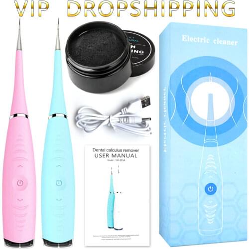Electric Dental Scaler Tooth Calculus Remover Stains Tartar Ultrasonic Vibration Teeth Whitening Cleaner Charcoal Carbon Powder