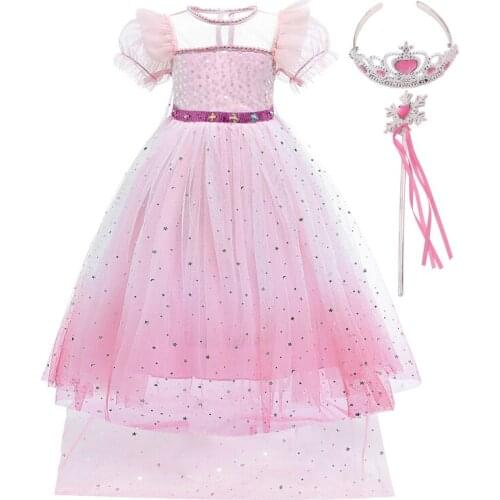 Fantasy Snow 2 Cosplay Fancy Tutu Princess Children Birthday Party Prom Evening Infant Summer Dress Kids Vestidos Girls Clothes