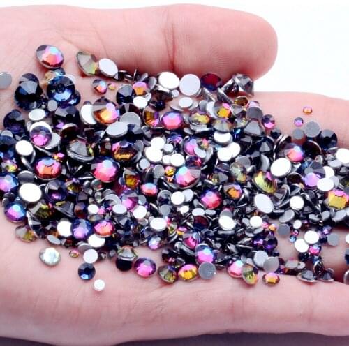 Blue Rainbow Non Hotfix Crystal Rhinestones For Nails Art Decoration SS3-SS30 Flatback Glue On Strass Stones DIY Crafts Garments