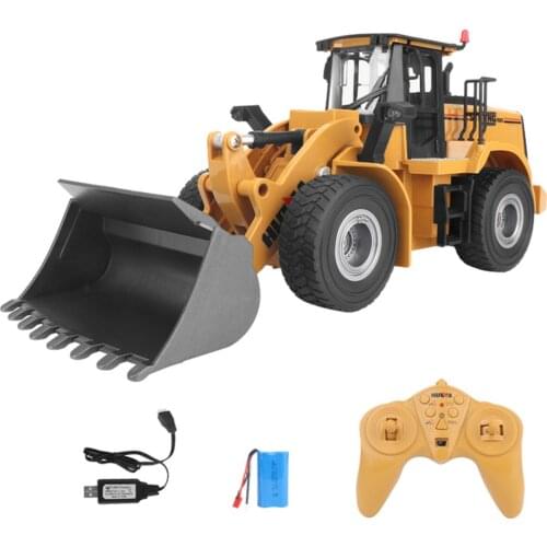 HUINA 1567 1 / 24 Alloy Heavy Bulldozer 9-channel 2.4GHz RC Engineering Vehicle Good Workmanship Great Design