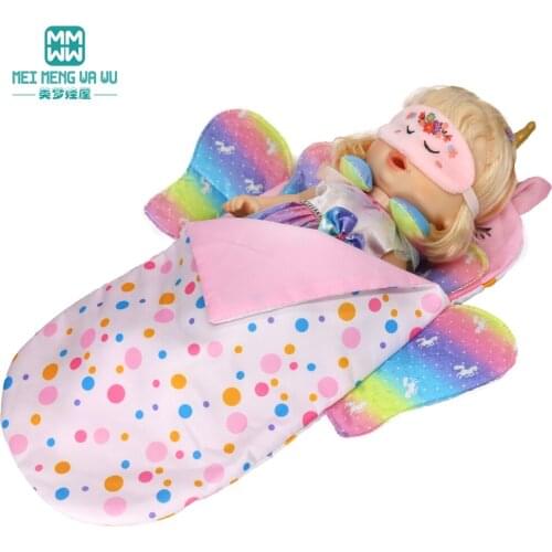 Toys Doll accessories 12-18 inch Baby New born dolls Four-piece fashionable sleeping bag Childs gift