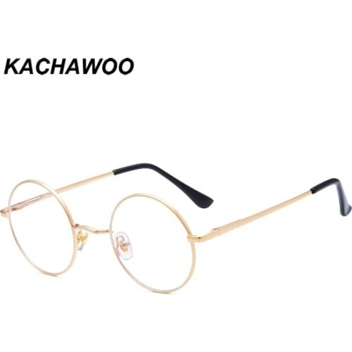 Kachawoo anti blue light glasses optical round vintage gold metal frame computer eyeglasses retro women unisex new year gifts
