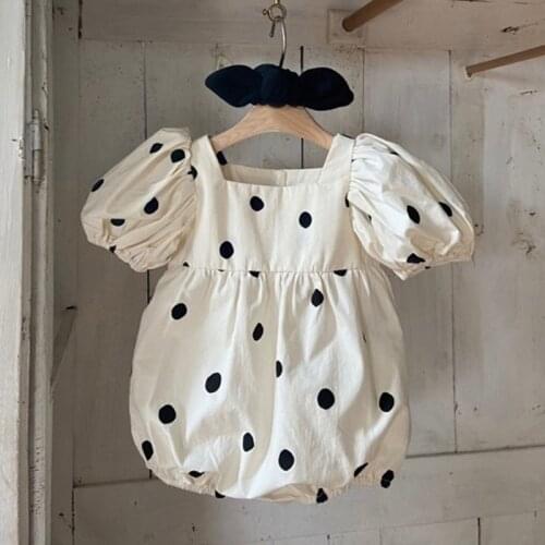 Baby Girls Rompers 2021 Summer New Baby Clothing Set Toddder Girls Jumpsuits Polka Dot One Piece