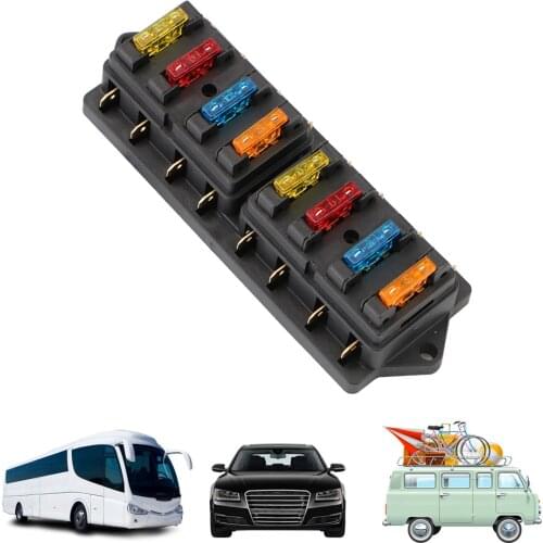 Blade Fuse Box Plastic Cover For Auto Car Marine 8 Way Car Fuse Box Car Fuse Holder 40A 32V