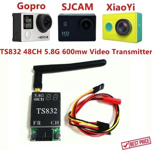 FPVOK TS832 FPV 5.8Ghz 600mW 48CH AV Transmitting (TX) Module w/RP-SMA Antenna For SJCAM Gopro Xiaomi Yi FPV Camera