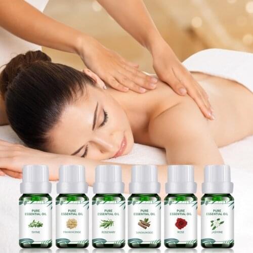 Body Massage Essential Oils 6Pcs Gift Set SPA Face Back Brighten Nourish Relax Firm Skin Natural Plant Lemon Rose Oil Essence