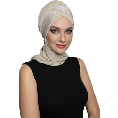 Crossed Piqué Scarfs Women 1headscarf Bonnet