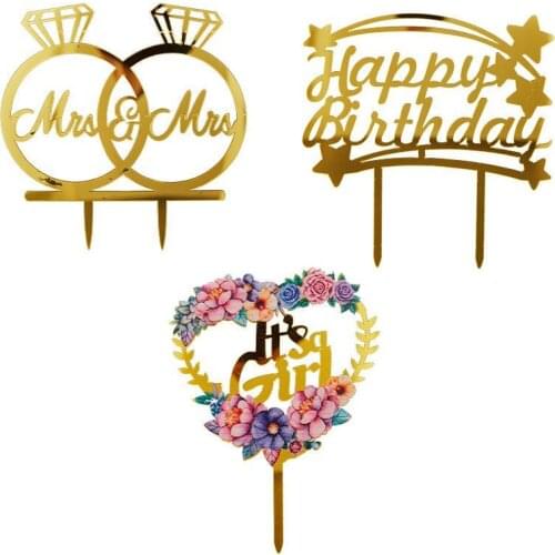 New Happy Valentines Day Acrylic Cake Topper Be My Valentine It’s Girl Cake Topper Couple Wedding Party Cake Decorations