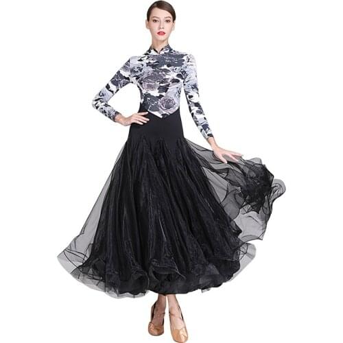 High Neck Ballroom Dance Dress Modern Dance Flamenco Waltz Dress Standard Practice Wear Competition Costume