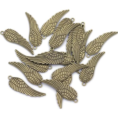 10Pcs Pendants Eagle Hawk Bird Wing Animal Antique Bronze Tone Fit For Charms Necklaces Jewelry DIY Making Finding 47mm
