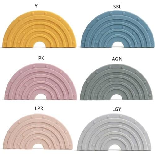 Rainbow Silicone Teether Beads Pacifier Clip Food Grade Silicone Baby Safe Toys For BABY DIY Pacifier Chain