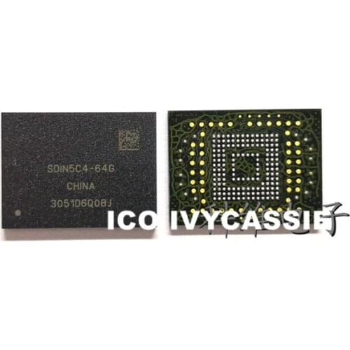 SDIN5C4-64G eMMC BGA169 NAND Flash IC 64GB Memory Store Chip 4.41 Verison Soldered Ball